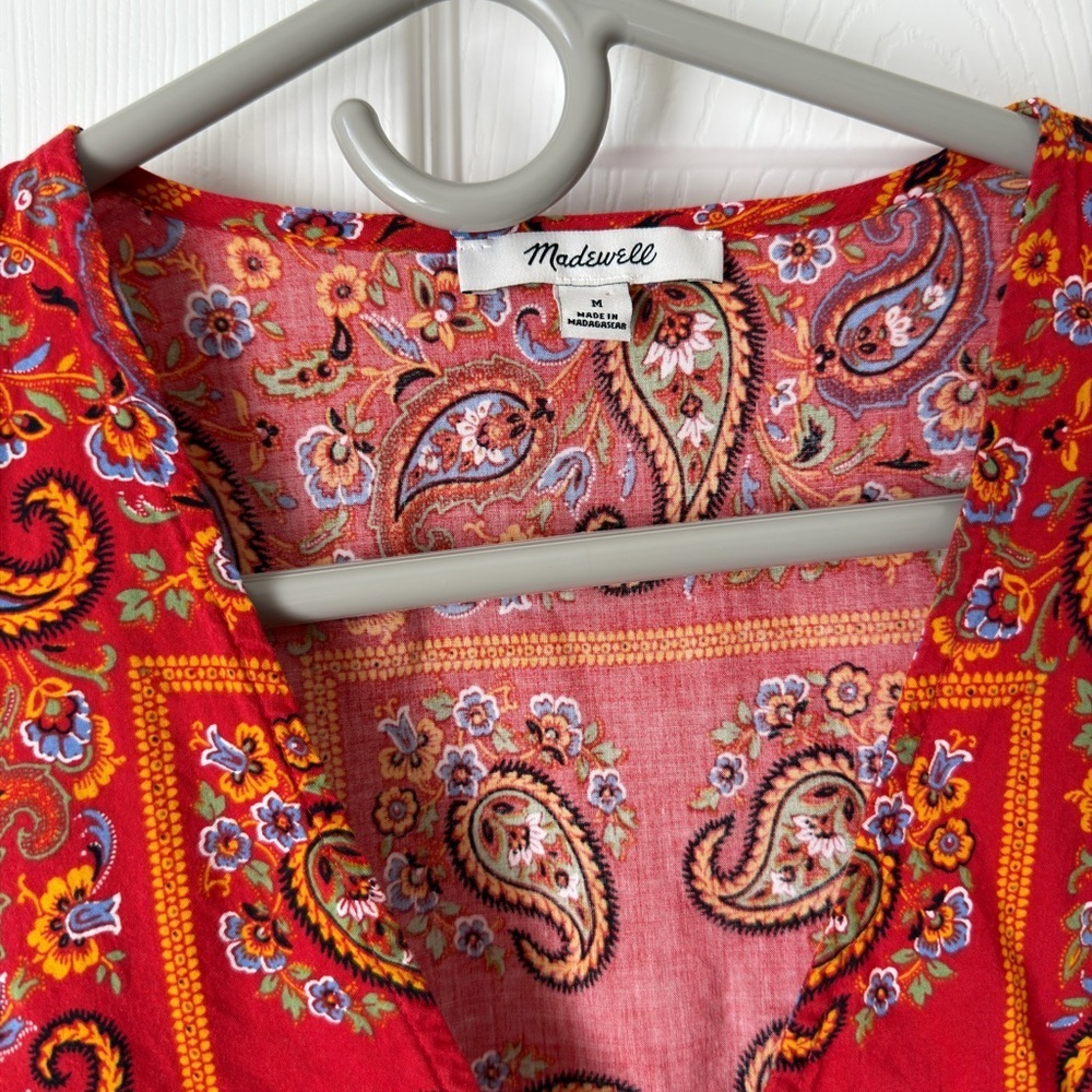 Madewell Bandana Paisley Peplum Wrap Top Size | Madewell Blouse | Medium - Picture 3 of 9